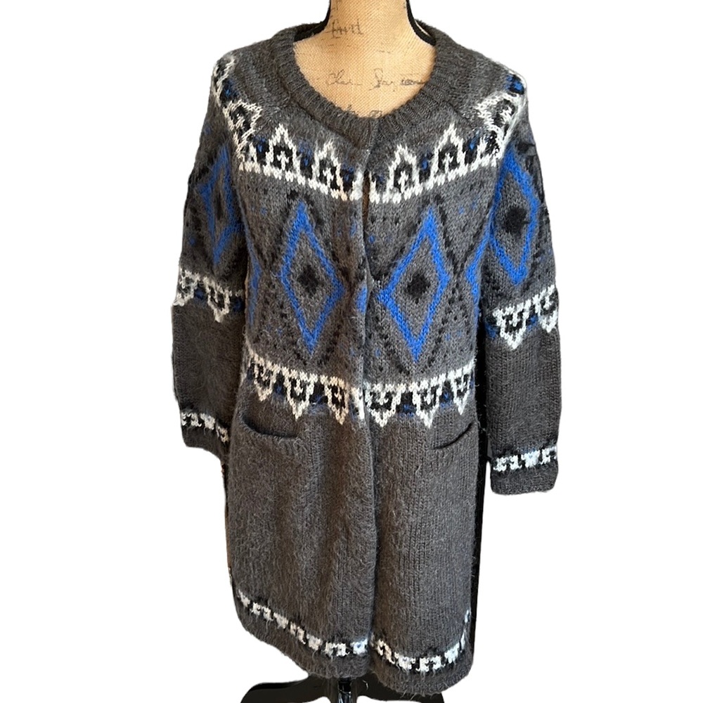Free People Mohair Blend Long Sweater Coat